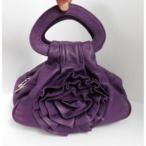 Borse In Pelle Purple Rosette Leather Top Handle‎ Bag Italy